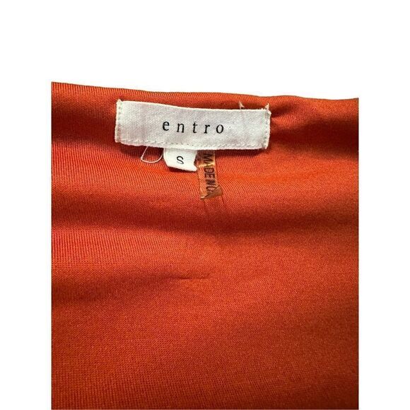 NWOT Entro Long Sleeve Dress Lace Trim Rust Orange Small - Picture 3 of 11